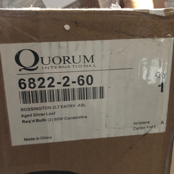 Quorum International Rossington Aged Silver Leaf - Picture 4 of 6